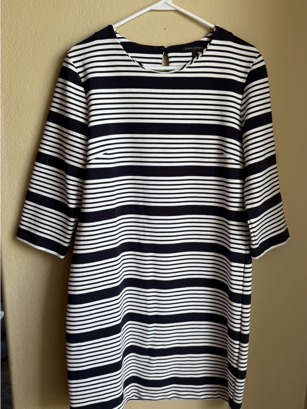 Banana Republic Striped Black and White Shift Dress
